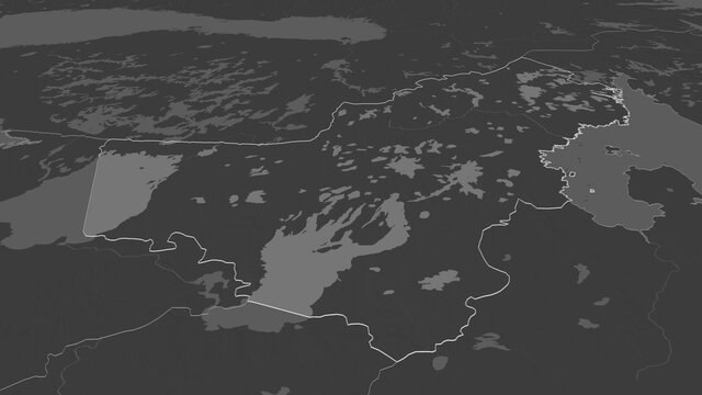 Karelia, Russia - outlined. Bilevel