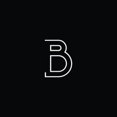 Professional Innovative 3D Initial BD logo and DB logo. Letter B BB Minimal elegant Monogram. Premium Business Artistic Alphabet symbol and sign