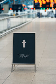 Please Enter This Way Sign At Waterloo Station In London