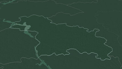Mariy-El, Russia - outlined. Administrative