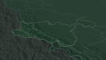 North Ossetia, Russia - outlined. Administrative