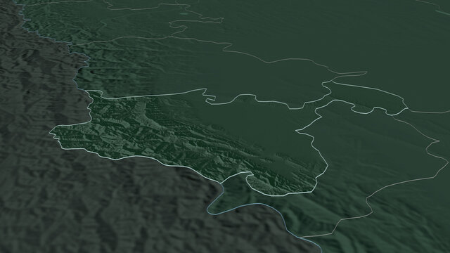 North Ossetia, Russia - outlined. Administrative