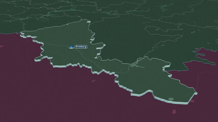 Orenburg, Russia - extruded with capital. Administrative