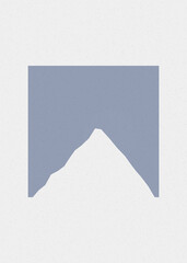 Cream color Mountains rocks silhouette art logo design illustration