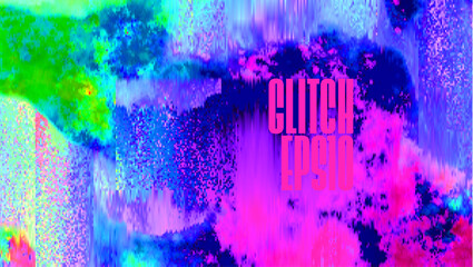 Abstract vector cover glitch. Pixel distorted hack vector background