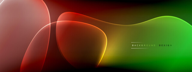 Vector abstract background - liquid bubble shapes on fluid gradient with shadows and light effects. Shiny design template for text