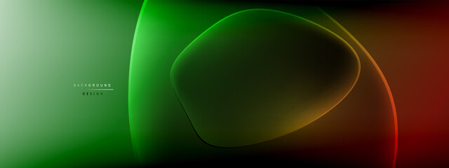 Vector abstract background - liquid bubble shapes on fluid gradient with shadows and light effects. Shiny design template for text