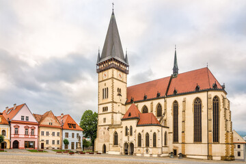 Fototapeta na wymiar View at the Basilica of St.Aegidius in Bardejov, Slovakia