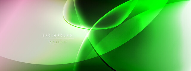 Vector abstract background - liquid bubble shapes on fluid gradient with shadows and light effects. Shiny design template for text