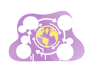 Globalization flat concept vector illustration