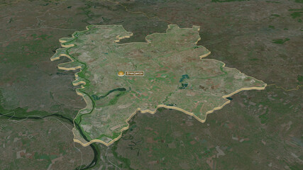 Srednje-Banatski, Serbia - extruded with capital. Satellite