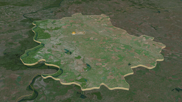 Zapadno-Bački, Serbia - extruded with capital. Satellite