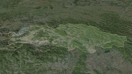 Prešovský, Slovakia - outlined. Satellite