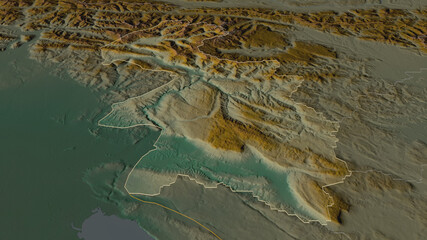 Goriška, Slovenia - outlined. Relief