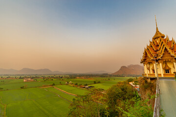 Wat Thum Sua or Tiger Cave Temple on sky background, Kanchanaburi Privince, Thailand.