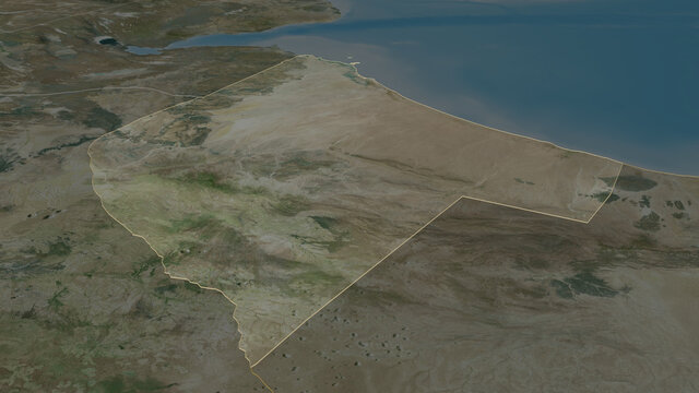 Awdal, Somalia - outlined. Satellite