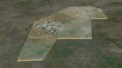 Gedo, Somalia - extruded with capital. Satellite