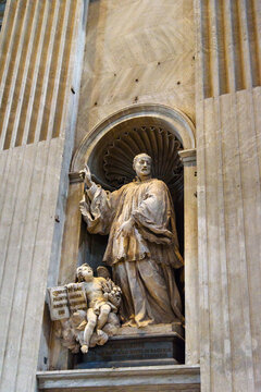 St. Cajetan Thiene statue. Interior of Saint Peter's Basilica in Vatican