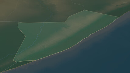 Shabeellaha Dhexe, Somalia - outlined. Relief