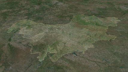 North West, South Africa - outlined. Satellite