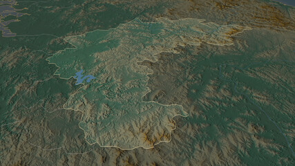 Chungcheongbuk-do, South Korea - outlined. Relief