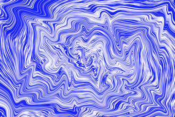 Blue and white color digital paint mixing swirls abstract background