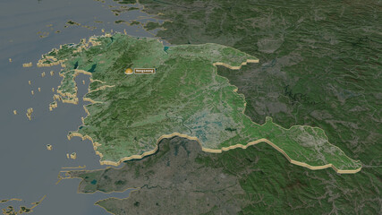 Chungcheongnam-do, South Korea - extruded with capital. Satellite