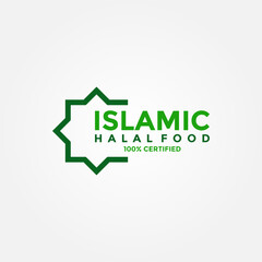Halal food products labels, badges and logo design. Vector Halal sign certificate tag.