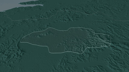 Gwangju, South Korea - outlined. Administrative