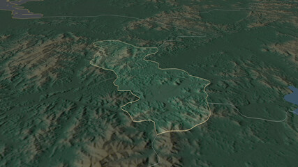 Sejong, South Korea - outlined. Relief