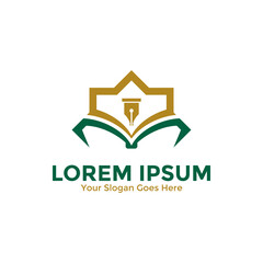 Obraz premium Islamic Learning Logo Design Template. Islamic School Logo. Islamic Education Logo. Vector Illustration.