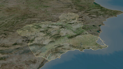 Región de Murcia, Spain - outlined. Satellite © Yarr65