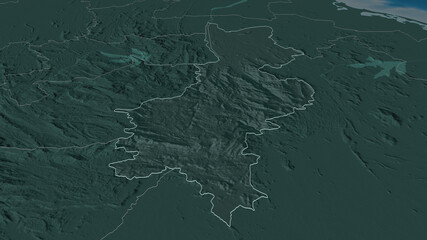 Badulla, Sri Lanka - outlined. Administrative