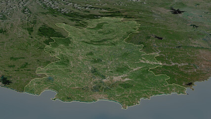 Matara, Sri Lanka - outlined. Satellite