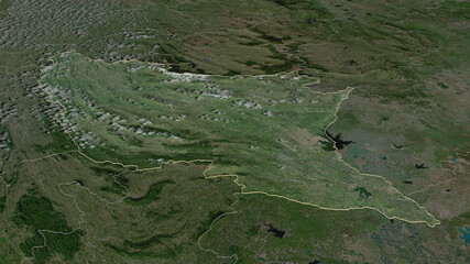 Ratnapura, Sri Lanka - outlined. Satellite