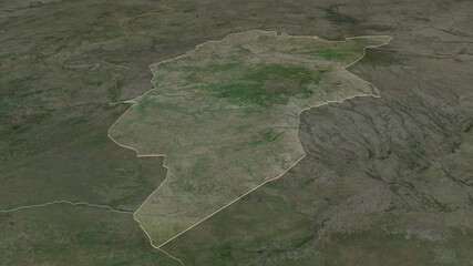 Central Darfur, Sudan - outlined. Satellite