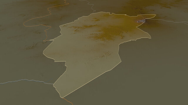Central Darfur, Sudan - outlined. Relief