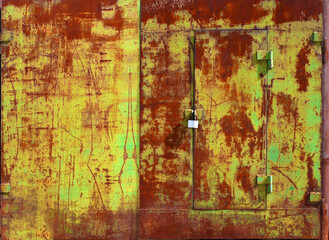 Metal garage doors painted like abstract paintings