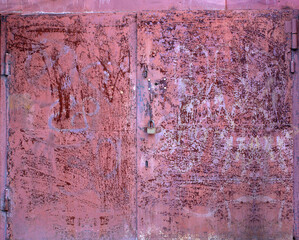 Metal garage doors painted like abstract paintings
