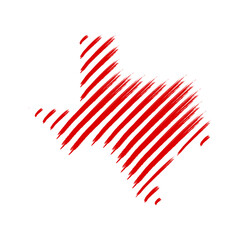 Texas map identity logo design template to brush style