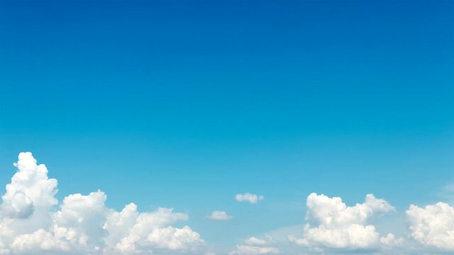 Time-lapse clear blue sky with cloud scape, Beautiful blue sky with white fluffy cloud for make background have copy space, 4K, Time lapse.

