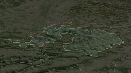 Basel-Landschaft, Switzerland - outlined. Satellite