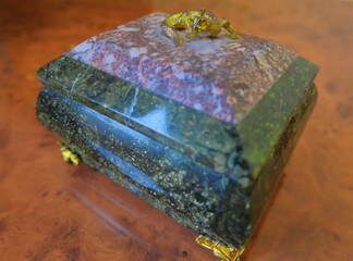Beautiful handmade jewelry box made of stone