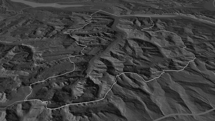 Glarus, Switzerland - outlined. Bilevel