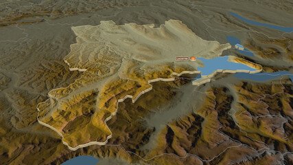 Lucerne, Switzerland - extruded with capital. Relief