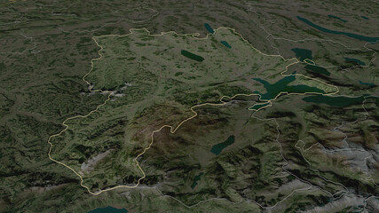 Lucerne, Switzerland - outlined. Satellite