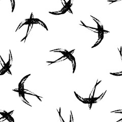 Seamless vector pattern with birds.