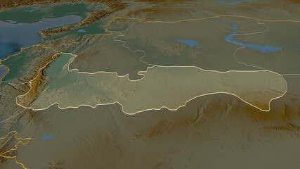 Hamah, Syria - outlined. Relief