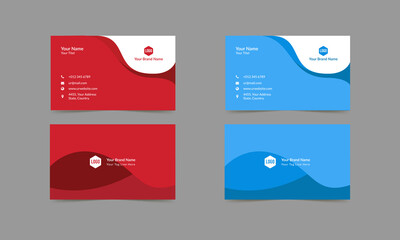 Naklejka premium Minimal and Custom Corporate Business Card Design and Vector Pro Illustration
