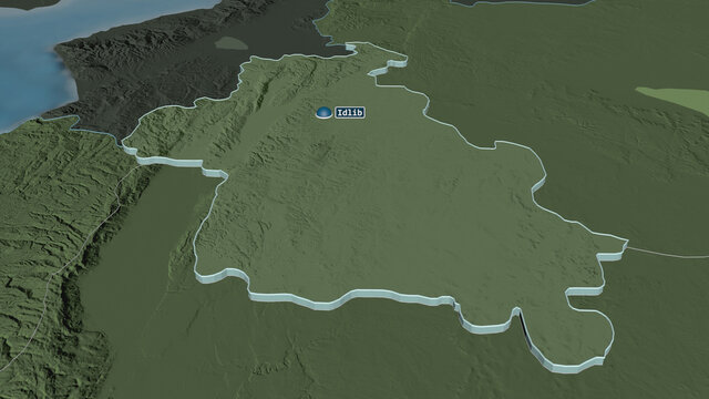 Idlib, Syria - extruded with capital. Administrative